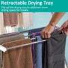 SKONYON Foldable Clothes Drying Rack with Adjustable Length, Stainless Steel, Indoor/Outdoor Use - 3 of 4