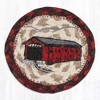 Earth Rugs Covered Bridge Printed Coaster – Rustic Country Scene on Braided Jute, Farmhouse Style, 5"x5" - 2 of 3