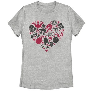 Women's Star Wars Valentine's Day Heart Icons T-Shirt - 1 of 4