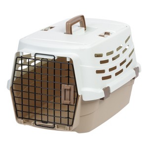 IRIS USA Small Pet Travel Carrier with Front and Top Access, Black/Gray - 1 of 4