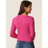 Seta T Women's Cut Out Front Cable Knit Long Sleeve Crop Pullover Sweater - 4 of 4
