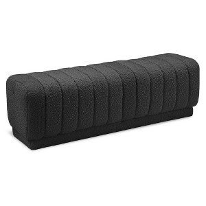 Meridian Furniture,Heathrow Boucle Fabric Ottoman/Bench - 1 of 4