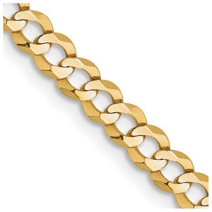 Black Bow Jewelry 3.75mm 14K Yellow Gold Solid Lightweight Flat Curb Chain Necklace - 1 of 4