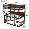 Kumasinova Twin Size Triple Bunk Bed – Detachable (Splits to 3 Beds), Rubber Wood Twin Size Bed Frame with Ladders & Full-Length Guardrails - 4 of 4