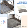 Dog crate furniture with cushions, indoor wooden dog kennel with 2 drawers, dog crate side table with storage for living room, foyer - 3 of 4