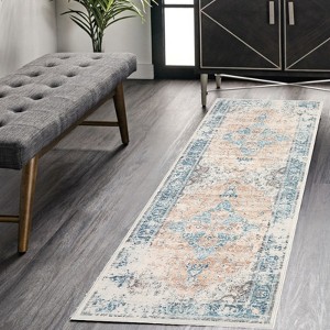 Area Rug, Vintage Rugs, Washable Rug, Distressed Rugs for Entryway, Non Slip Carpet, Foldable Low Pile Carpet, Indoor Door Mat, Kitchen Rug - 1 of 4