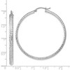 Black Bow Jewelry 3.5mm, Diamond Cut 14k White Gold Round Hoop Earrings, 46mm (1 3/4 In) - 4 of 4