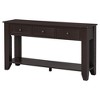 Luxystar Console Table with Three Drawers and Shelf Storage Sideboard, Dark Coffee - 2 of 4