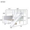NicBex Twin Over Full Bunk Bed with Slide and Guardrail,Twin Loft Bed with Ladder and 2 Drawers and Shelves,Rubber Wood Bunk Beds for Bedroom - 3 of 4