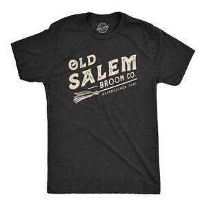 Mens Old Salem Broom Co T Shirt Funny Halloween Witch Tee - Crazy Dog Men's T Shirt - 1 of 4