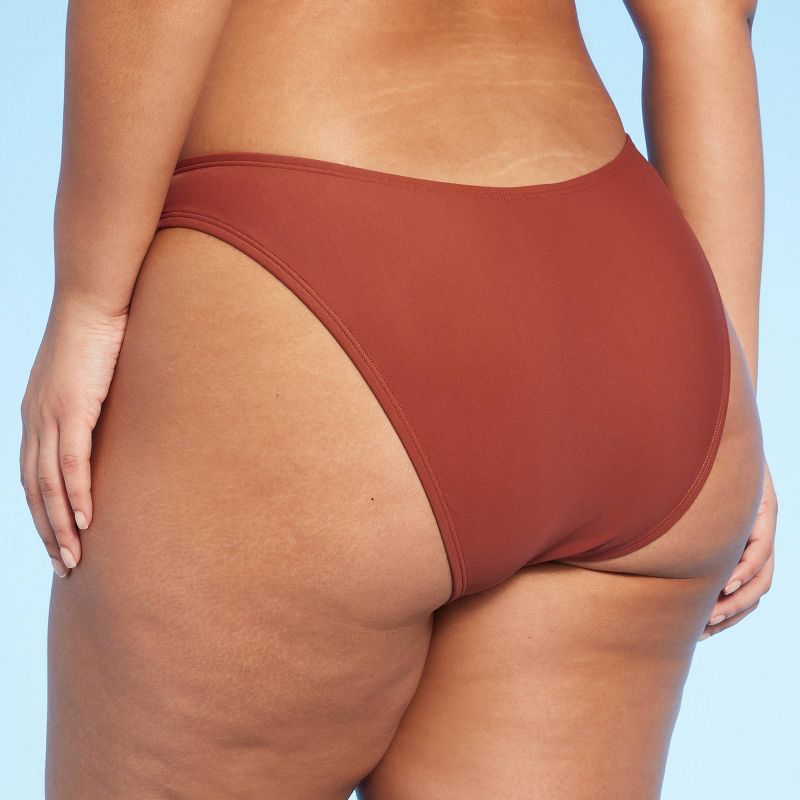 Women's Scoop Front High Leg Extra Cheeky Bikini Bottom - Wild Fable™ Brown, 6 of 7