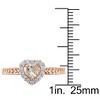 EVERLY JEWELRY | Rose Plated Sterling Silver 1/7 CT TDW Diamond and 1/2 CT TGW Morganite Heart Halo Ring - 4 of 4