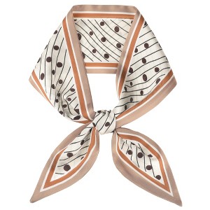 INSPIRE CHIC Women's Polka Dots Stripes Skinny Long Satin Ribbon Neck Scarves 1Pc - 1 of 4
