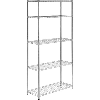 5-Tier Heavy Duty Adjustable Shelves, Metal Storage Rack Shelf Capacity, , 14" W x 36" L x 72" H