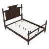 Merax Vintage Country Style Pine Wood Four Poster Platform Bed with Carved Headboard - 3 of 4