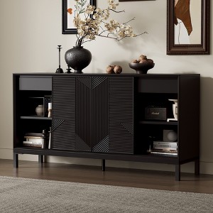 Bella Depot Geometric Accent Cabinet with Four Sliding Doors - 1 of 4