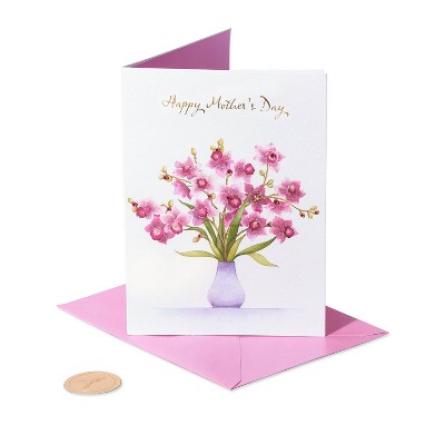 Mothers Day Greeting Card Vase of Orchids - PAPYRUS