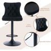 QingMoon Swivel Bar Stools Set of 2, Adjustable Barstools, Velvet Tufted Counter Height Chairs with Nailhead Trim for Kitchen Island, Home Pub - 3 of 4