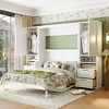 Queen Size Murphy Bed with Closet, Drawers and Shelves - 2 of 4