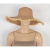 Anna-Kaci Wide Brim Straw Floppy Hat with Frayed Edges Lightweight Sun Protection for Beach Vacation Outdoor Travel Style - 4 of 4