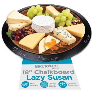 BIRDROCK HOME 18" Chalkboard Lazy Susan - Rotating Organizer for Kitchen, Pantry, Cabinet, Bathroom - Wooden Turntable Spice Rack & Storage - Large - 1 of 4