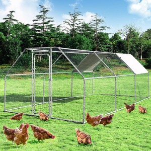 Costway Large Walk In Chicken Coop Run House Shade Cage 9.5' x 19' with Roof Cover - 1 of 4