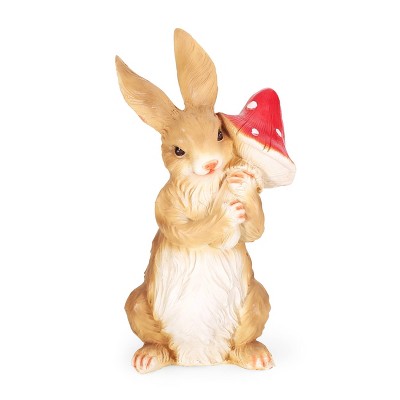 24" Concrete Hogeland Outdoor Rabbit Garden Statue - White and Brown - Christopher Knight Home