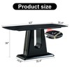 NicBex 63" Modern Rectangular Dining Table Imitation Marble Tabletop with U-shaped Bracket for Kitchen - 4 of 4