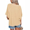 Imily Bela Women's Half Sleeve T-Shirts Solid Color Loose Flowy Tops T-shirt - 2 of 3