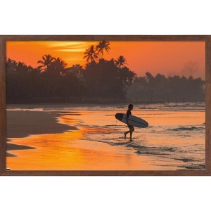Trends International Surfing - Morning Walk Framed Wall Poster Prints - 1 of 4