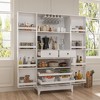 FUFU&GAGA White Woodgrain Kitchen Cabinet Multi Storage with Cup Holder - 2 of 4