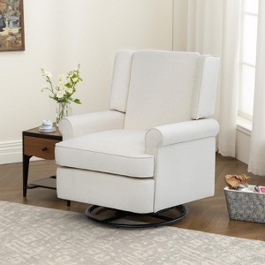 Swivel Rocker Chair, 360° Rocking Glider Recliner Chairs, Manual Nursery Glider with Soft Upholstered Seat & Backrest - 1 of 4