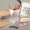 Zodaca Stylish Wave Pen Holder, Wheat Straw Pencil Cup Desk Organizer Makeup Brushes Holder, Beige - 3 of 4