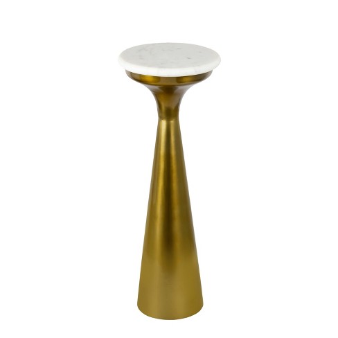 Jonathan Y Oliver Mid-century Glam Retro Metal Drink Table With Marble Top : Target