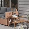 NicBex 19.8 Inch Square Coffee Table with Tempered Glass Tabletop and Rattan Shelf for Living Room,Bedroom - 2 of 4