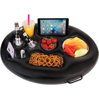 Zone Tech Inflatable Floating Drink Holder for Swimming Pool, Hot Tub for Adults - Buffet Serving Bar, Beverage, Fruit, Salad, Cell Phone