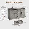 coucheta Sideboard Buffet Cabinet with Storage, Farmhouse Buffet Cabinet with 2 Door & 4 Drawers, 45" Wood Buffet Cabinet for Kitchen, Dinning room - 2 of 4