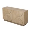 Gulches Elegant 4-Door Large Storage Sideboard - Wood Cabinet with Semi-Circular Handles, Adjustable Shelves, Natural - 2 of 4