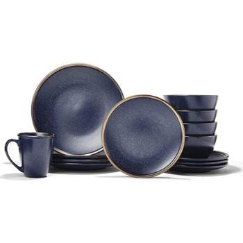 American Atelier Varda Round Dinnerware Set – 16-Piece Stoneware Dinner Party Collection 4 Dinner Plates, 4 Salad Plates, 4 Bowls & 4 Mugs