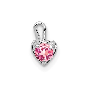 Black Bow Jewelry Oct Synthetic Tourmaline 14k White Gold Heart Pendant Enhancer, 5mm - 1 of 4