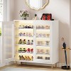 Hommoo Shoe Cabinet with Acrylic Doors and LED Light - 2 of 4