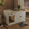 LunaLulinlk Hidden cat litter box furniture with cat litter mat for living room, white - 2 of 4
