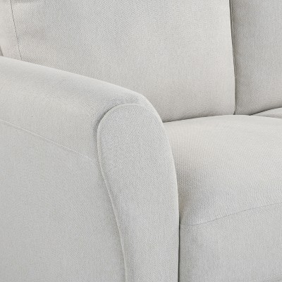 Alexa Oyster Fabric Sofa with Rolled Arms
