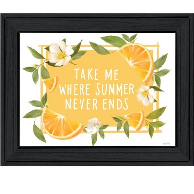 HomeRoots Take Me Where Summer Never Ends Black Framed Print Wall Art