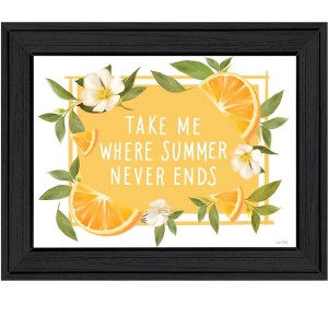 HomeRoots Take Me Where Summer Never Ends Black Framed Print Wall Art - 1 of 3
