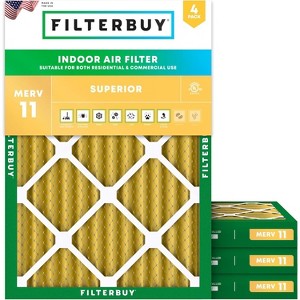 Filterbuy 19x23x2 Air Filter (4-Pack), Pleated MERV 11 Allergen Defense Replacement HVAC AC Furnace Filters (Actual Size: 19.00 x 23.00 x 1.75) - 1 of 4