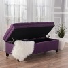Vynxaria Elegant Multi-Functional Storage Ottoman with Birch Legs£¬Purple - 2 of 4