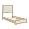 APRILSOUL Contemporary Natural and White Finish Bed Wooden Bedroom Furniture - 2 of 4