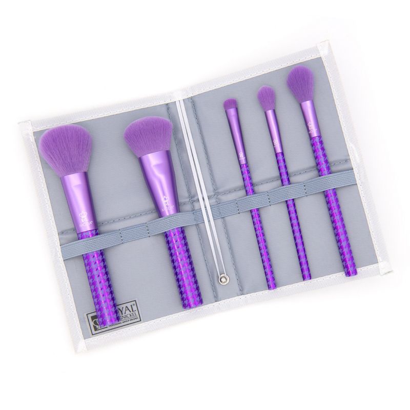 MODA Brush Keep It Classy Metallic Purple 6pc Face Flip Makeup Brush Set., 3 of 14