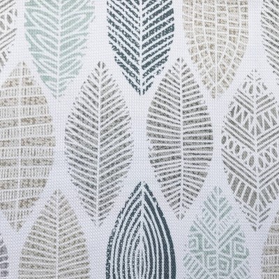 White Leaf Print Semi-Sheer Grommet Curtain Panel, 40" x 63"